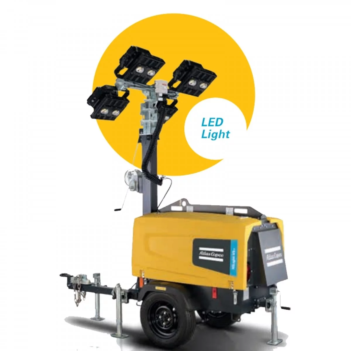 3 Torres Atlas Copco Hilight V5 de 350 w de Led